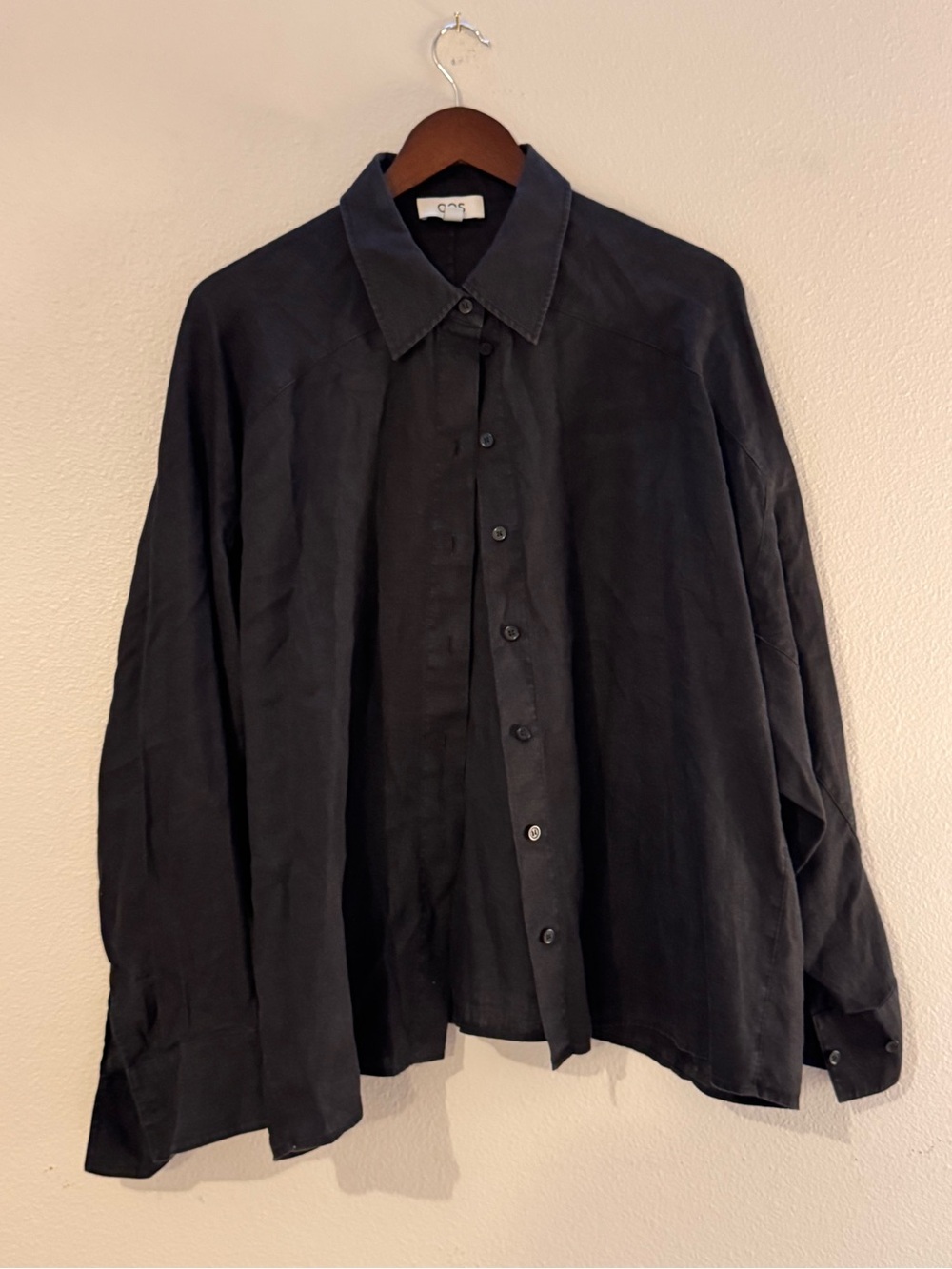 COS Oversized Black Button-Up Shirt Jacket